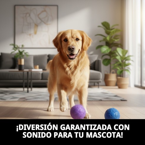 Pelota de Caucho con Sonido para Perros - 5 cm de Diversión