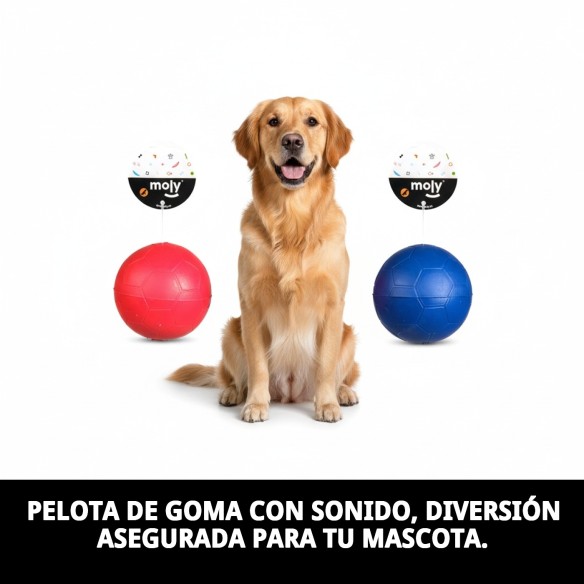 Pelota de Caucho con Sonido para Perros - 6,5 cm
