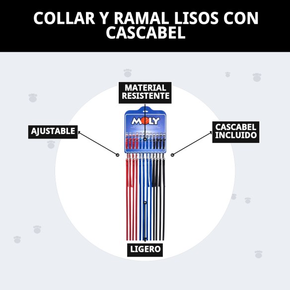Collar y Ramal Liso con Cascabel para tu Mascota