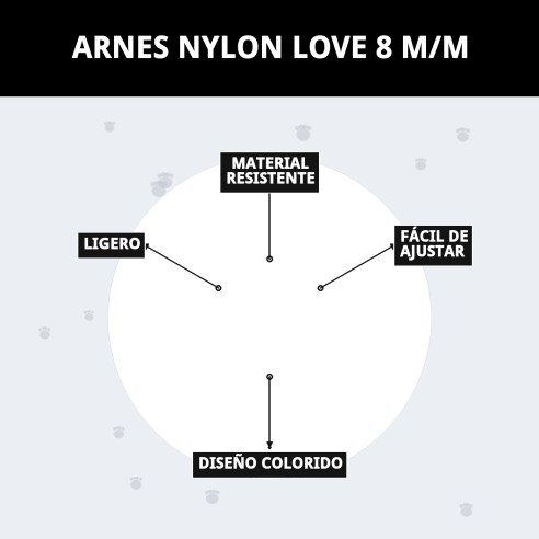 Arnes Nylon Love 8 M/M: Comodidad y Estilo para tu Mascota