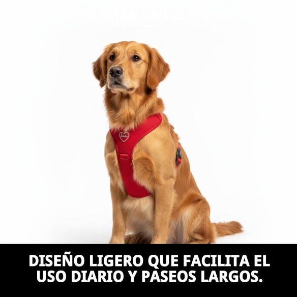 Arnés Nylon Love 25-35 cm para tu mascota con estilo