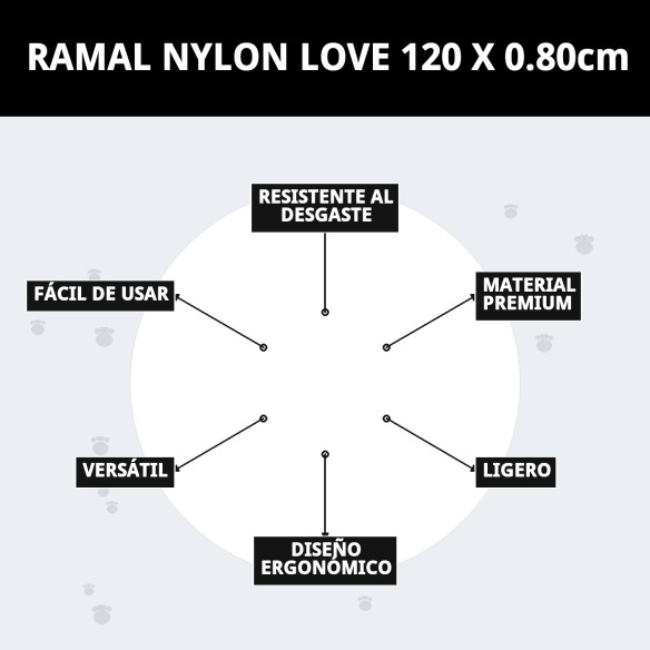 Ramal de Nylon Love 120x0.80cm para tu Mascota