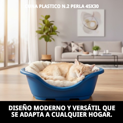 Cuna Plástico N.2 Perla 45x30 para Mascotas Cómodas