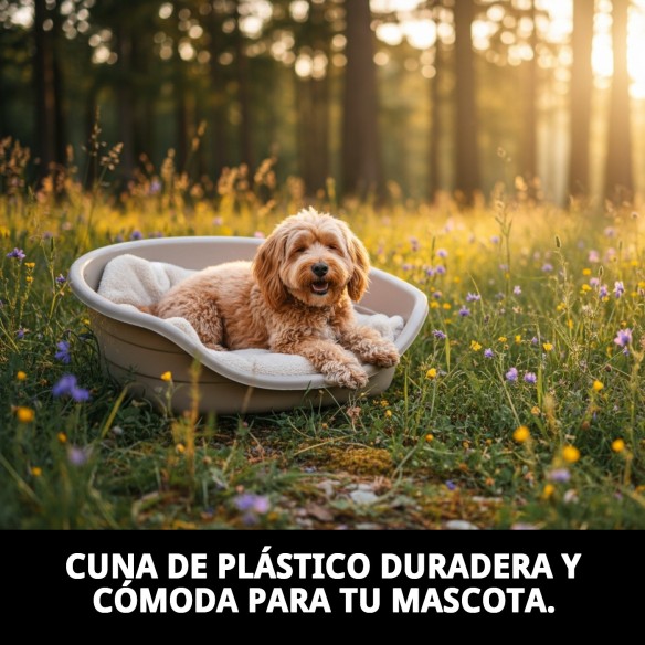 Cuna Plástico N.4 Perla 61x40: Comodidad para tu mascota