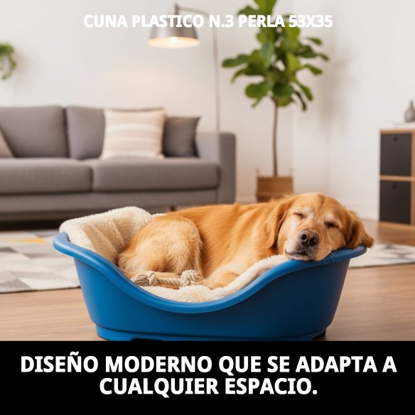 Cuna Plástico N.3 Perla 53x35 para tu Mascota Confortable