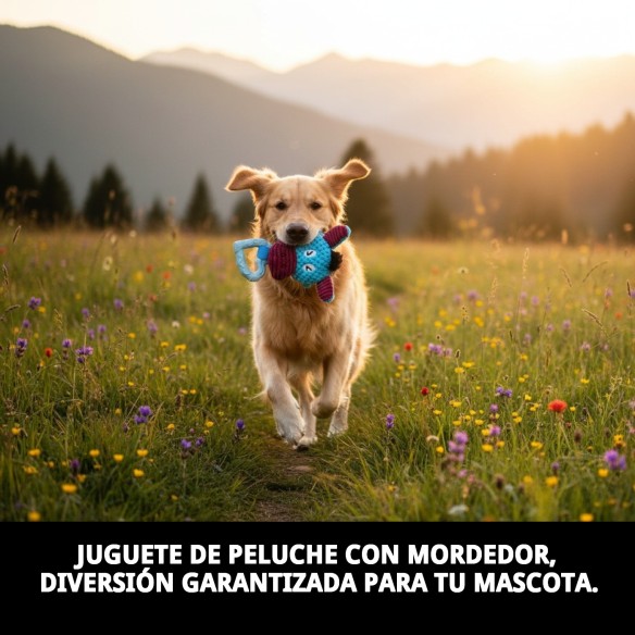 Juguete Peluche Punk con Mordedor para Mascotas 22x12 cm