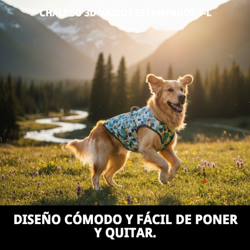 Chaleco 3D Varios Estampados T-L para Mascotas Elegantes