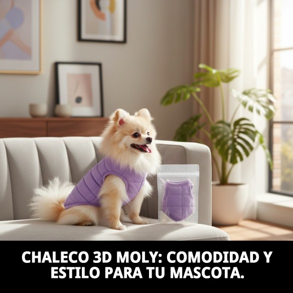 Chaleco 3D Moly Lila T-XXS: Estilo y Comodidad para tu Mascota