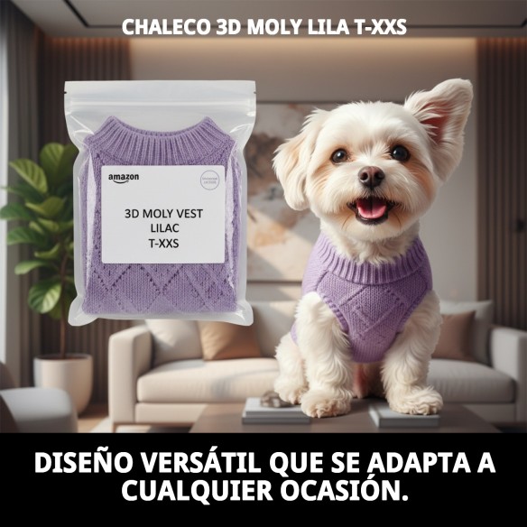 Chaleco 3D Moly Lila T-XXS: Estilo y Comodidad para tu Mascota