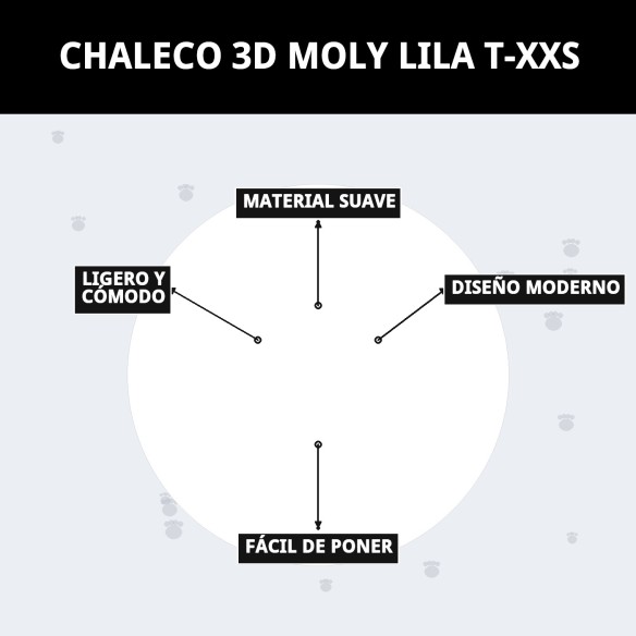 Chaleco 3D Moly Lila T-XXS: Estilo y Comodidad para tu Mascota