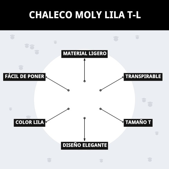 Chaleco Moly Lila para Perro Talla L - Comodidad y Estilo