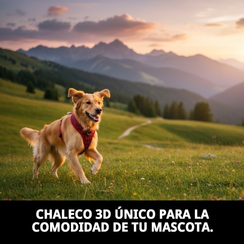 Chaleco 3D Casitas Rojas T-S para Mascotas Con Estilo