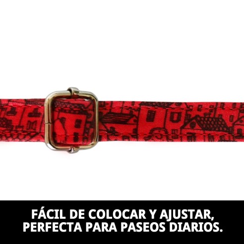 Collar Casitas Rojas T-6 para tu mascota - Comodidad y Estilo