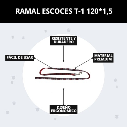 Ramal Escocés T-1 120*1,5: Estilo y Seguridad para tu Mascota