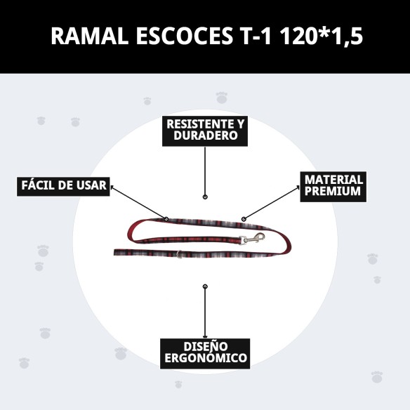 Ramal Escocés T-1 120*1,5: Estilo y Seguridad para tu Mascota
