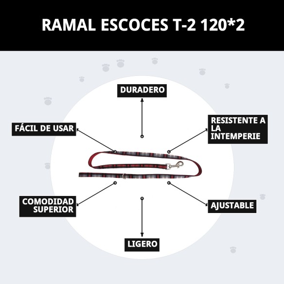 Ramal Escocés T-2 120*2: Estilo y Seguridad para Tu Mascota