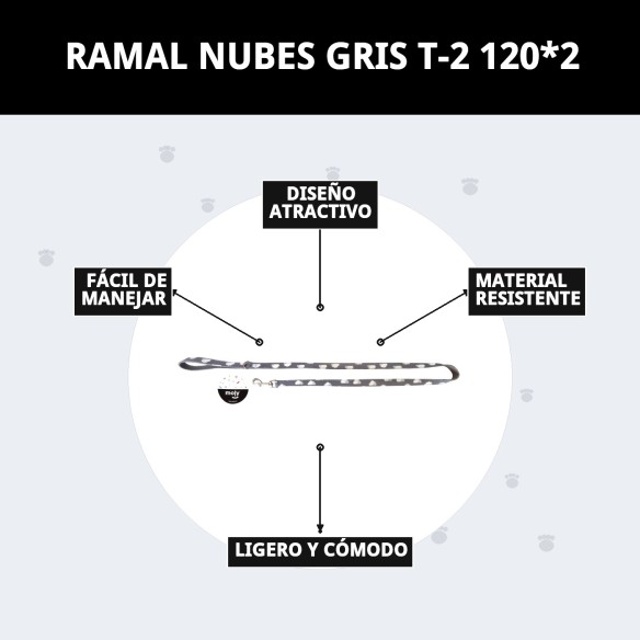Ramal Nubes Gris T-2 120*2: Estilo y Comodidad para Tu Mascota