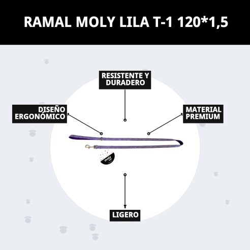 Ramal Moly Lila T-1 120*1,5: Estilo y Seguridad para Tu Mascota