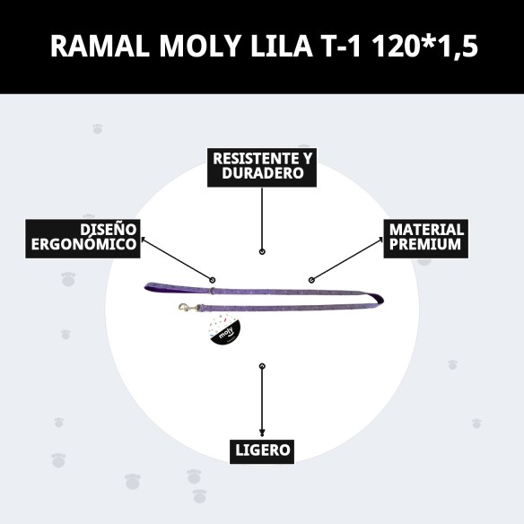 Ramal Moly Lila T-1 120*1,5: Estilo y Seguridad para Tu Mascota