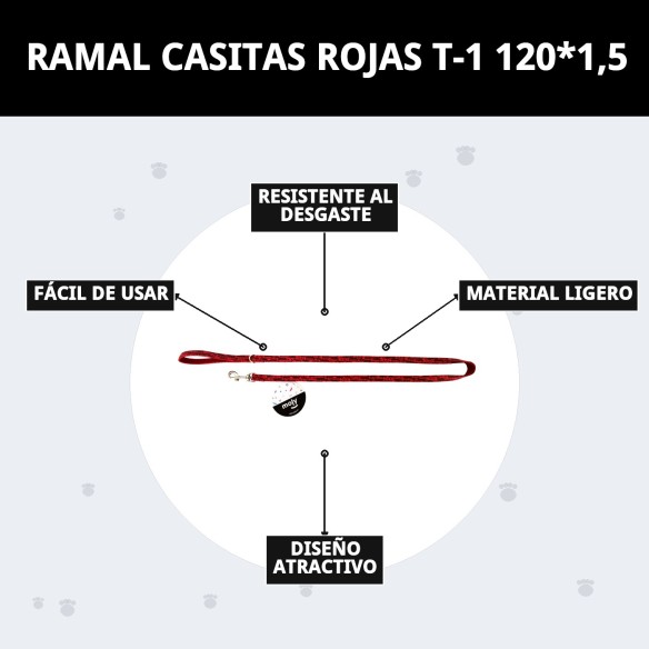Ramal Casitas Rojas T-1 120x1.5 para tu mascota feliz