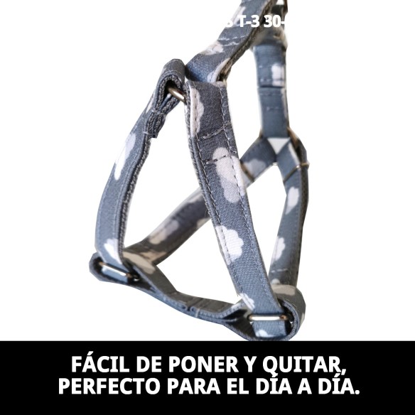 Petral Nubes Gris T-3 para Perros 30-40 cm - Comodidad y Estilo