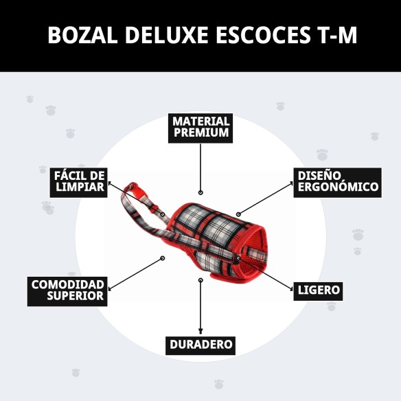 Bozal Deluxe Escocés T-M: Comodidad y Estilo para Tu Mascota