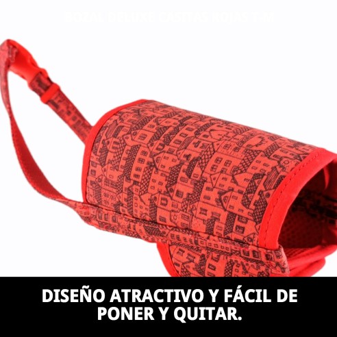 Bozal Deluxe Casitas Rojas T-M - Comodidad y Estilo para tu Mascota
