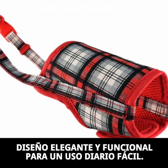 Bozal Deluxe Escocés T-S: Comodidad y Estilo para tu Mascota