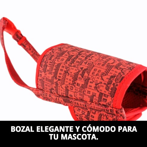 Bozal Deluxe Casitas Rojas T-S: Comodidad y Estilo para Tu Mascota