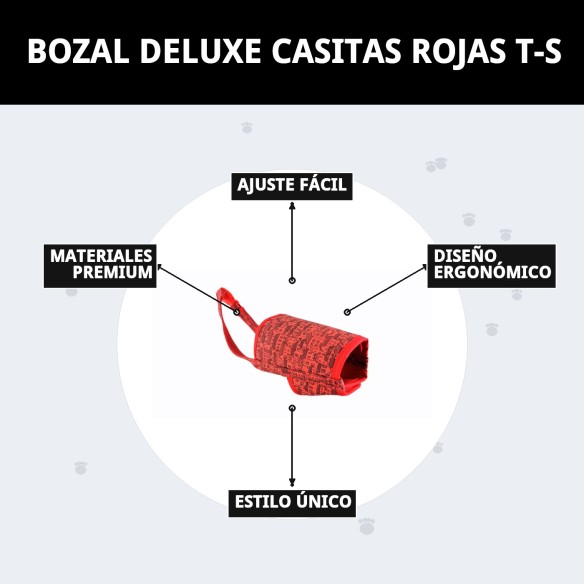 Bozal Deluxe Casitas Rojas T-S: Comodidad y Estilo para Tu Mascota