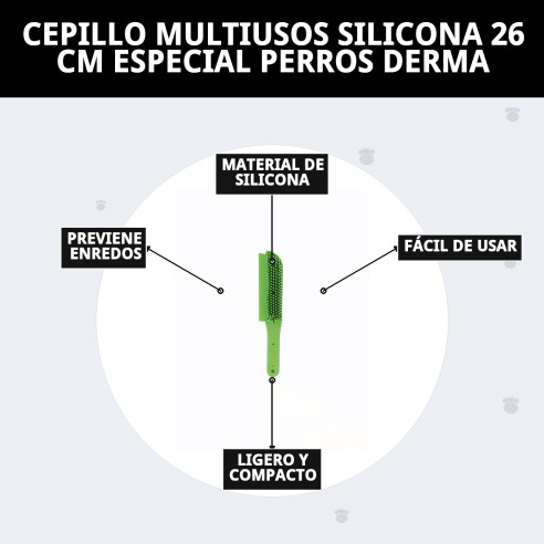 Cepillo de Silicona Multiusos para Perros y Gatos 26 cm