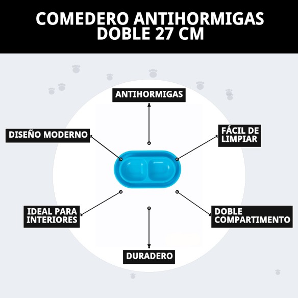 Comedero Antihormigas Doble 27 cm: Comida Siempre Limpia