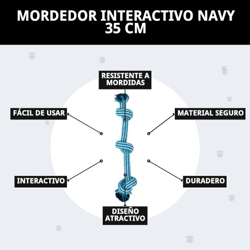 Mordedor Interactivo Navy 35 cm: Diversión y Salud Dental