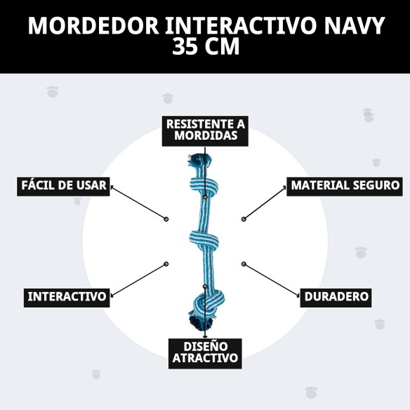 Mordedor Interactivo Navy 35 cm: Diversión y Salud Dental
