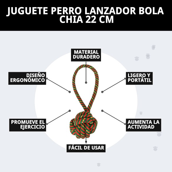 Juguete Lanzador de Bola Chia para Perros - 22 cm