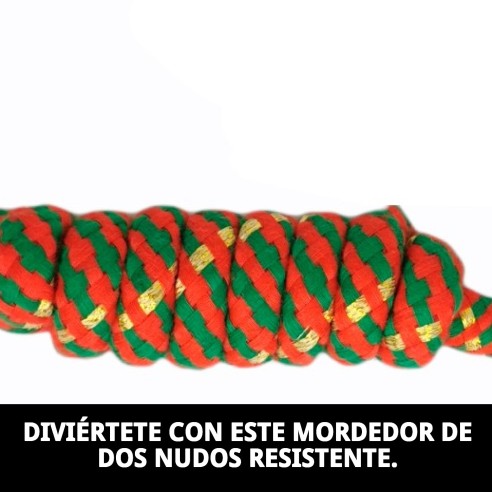 Mordedor 2 Nudos Chía 15 cm: Diversión y salud para tu perro