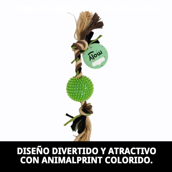 Mordedor Limpia Encías TPR AnimalPrint para Perros