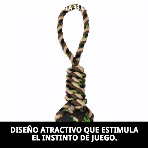 Mordedor Pelota Animalprint 33 cm para perros felices