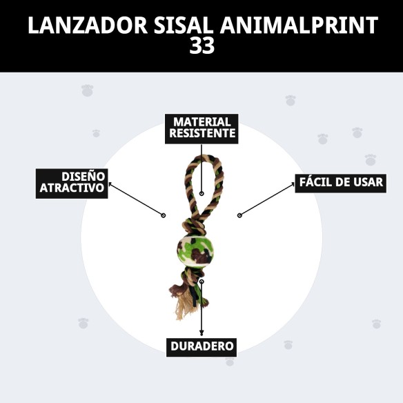 Lanzador Sisal Animalprint 33: Diversión y Salud para Perros