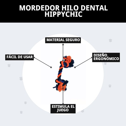 Mordedor Hilo Dental HippyChic: Estilo y Salud para tu Perro