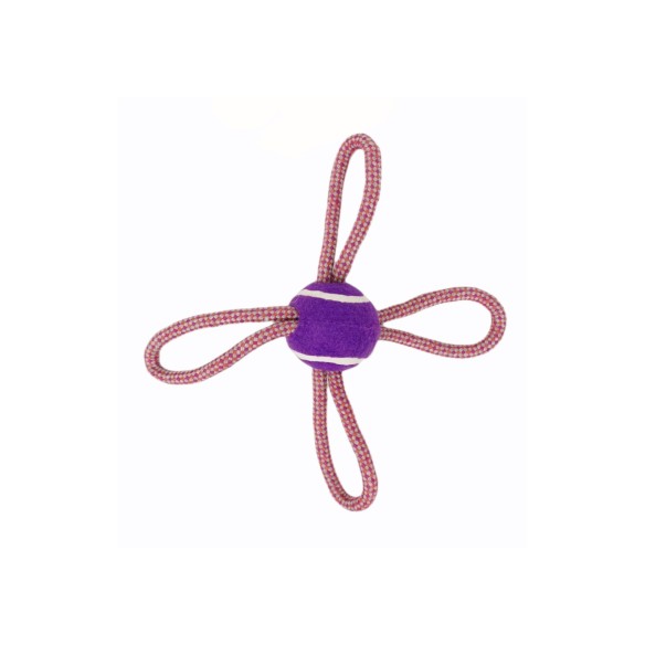 Mordedor Lazo Pelota Tenis 28 cm para Perros Activos