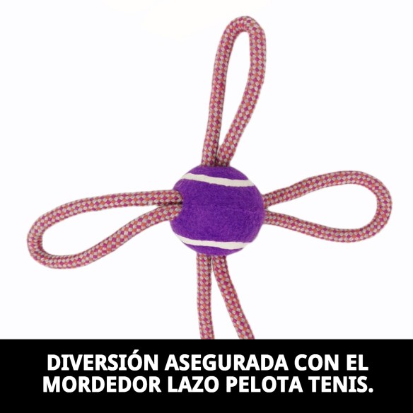 Mordedor Lazo Pelota Tenis 28 cm para Perros Activos