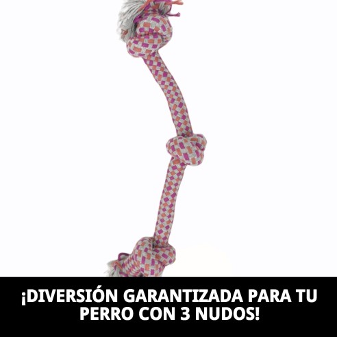 Mordedor 3 Nudos 35 cm para perros: diversión y salud dental