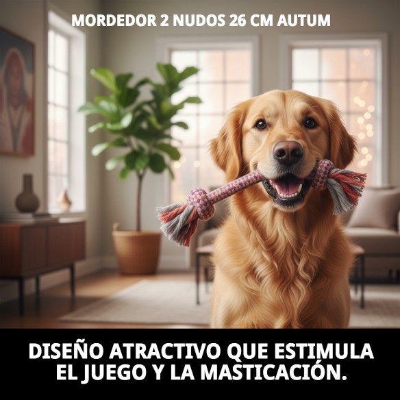 Mordedor 2 Nudos 26 cm Autum para perros - Juguete de algodón