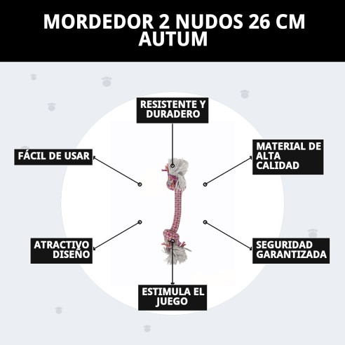 Mordedor 2 Nudos 26 cm Autum para perros - Juguete de algodón