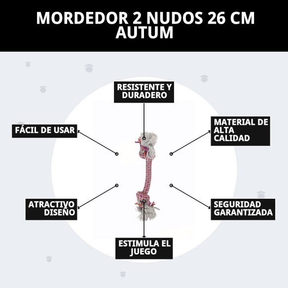 Mordedor 2 Nudos 26 cm Autum para perros - Juguete de algodón