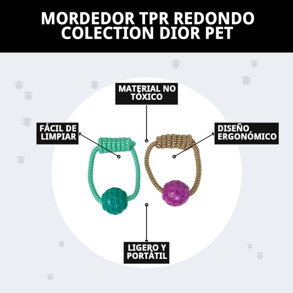 Mordedor TPR Redondo Dior Pet: Diversión y Salud Dental