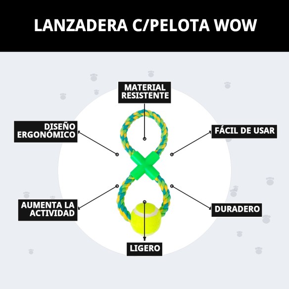 Lanzadera con pelota Wow: Diversión y ejercicio para tu perro