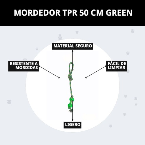Mordedor TPR 50 cm Green: Juguete Duradero para Perros