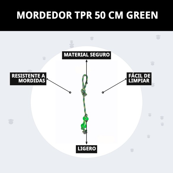 Mordedor TPR 50 cm Green: Juguete Duradero para Perros